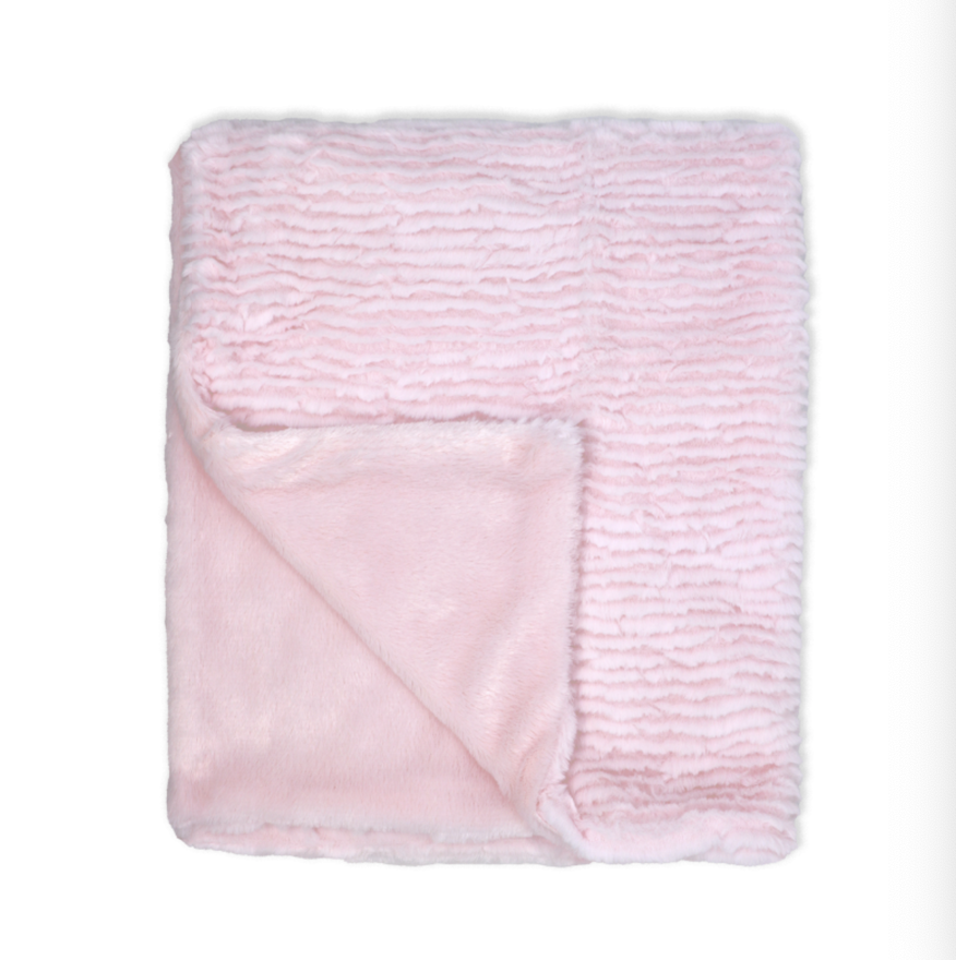 Ridged Plush Blanket: Pink